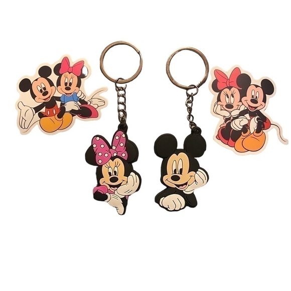 Disney’s Mickey & Minnie Mouse keychain & stickers, could hang them on the tree - Picture 1 of 8